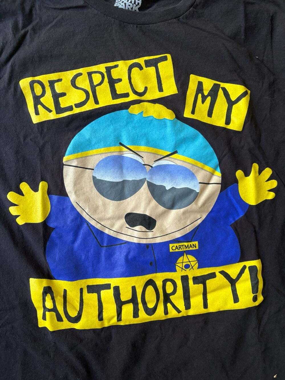 South Park Eric Cartman Respect My Authority Graphic T-Shirt Black